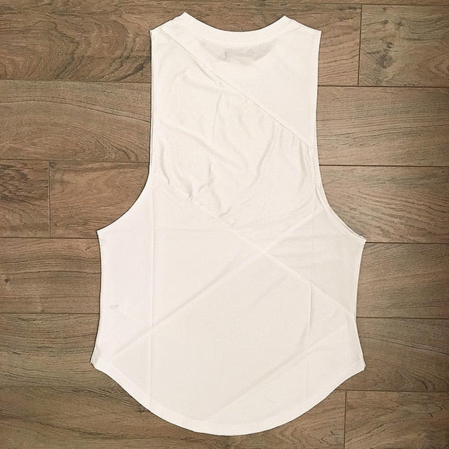 Mens Tank Top Sleeveless Blouse Stringer Tank Top Bodybuilding Elastic Stitching Tight Vest for GYM Fitness - foodandtravelers