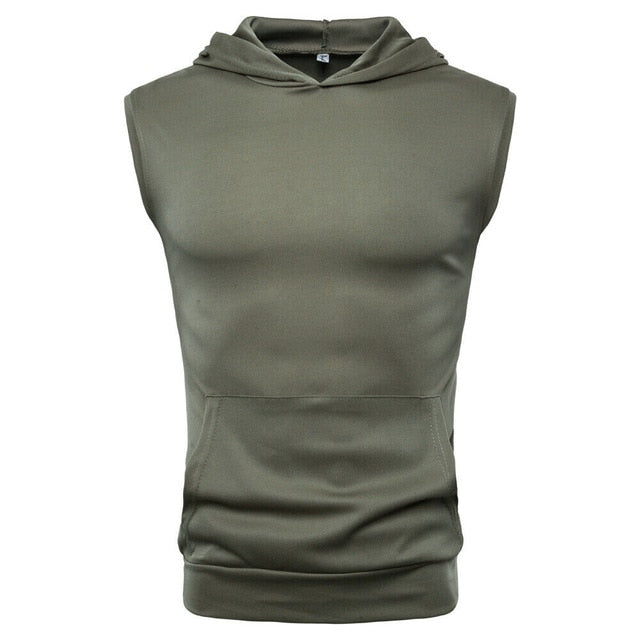 Mens Muscle Hoodie Tank Tops Sleeveless Bodybuilding Gym Workout Fitness Shirts Vest Masculina Tops Men's Clothing - foodandtravelers