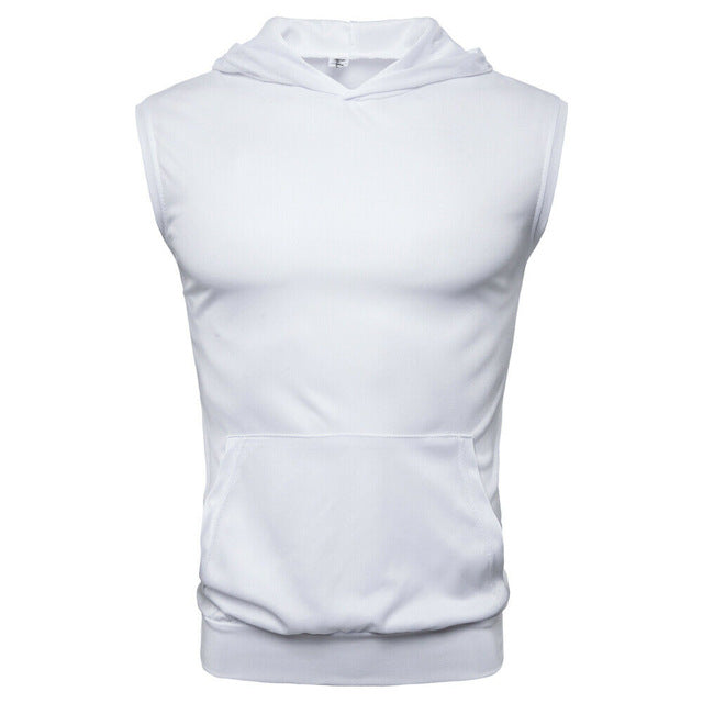 Mens Muscle Hoodie Tank Tops Sleeveless Bodybuilding Gym Workout Fitness Shirts Vest Masculina Tops Men's Clothing - foodandtravelers