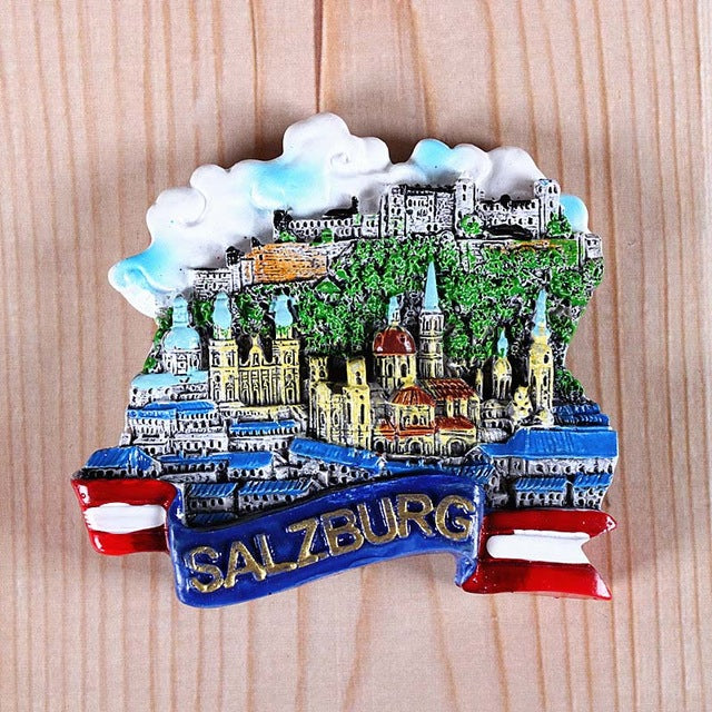 Magnetic refrigerator magnets Italy Switzerland Chile Austria European countries Tourist attractions souvenir Home decoration - foodandtravelers