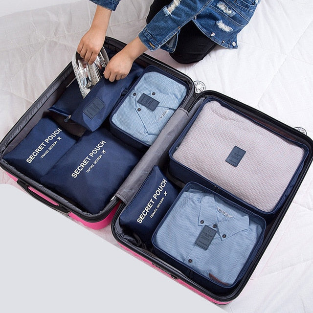 RUPUTIN 7Pcs/set Trip Luggage Organizer Clothes Finishing Kit Storage Bag Cosmetic toiletrie Storage Bag Home Travel Accessories