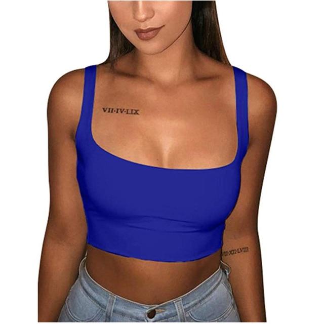 Women Tank Vest Crop Top T-Shirt Summer Beach Sexy Clubwear Sleeveless Sports Top
