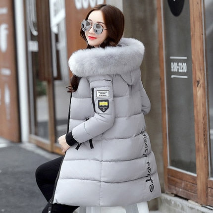 Winter Jacket Women 2019 Fashion Fur Hooded Quilted winter coat women Warm Down Cotton Parka female jackets Plus Size YG228