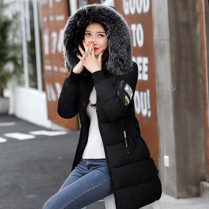 Winter Jacket Women 2019 Fashion Fur Hooded Quilted winter coat women Warm Down Cotton Parka female jackets Plus Size YG228