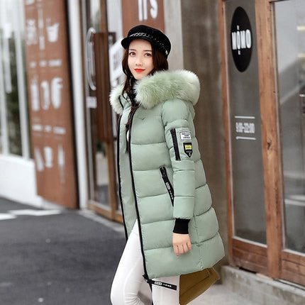 Winter Jacket Women 2019 Fashion Fur Hooded Quilted winter coat women Warm Down Cotton Parka female jackets Plus Size YG228