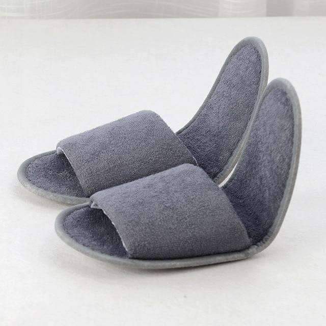 1 pair Foldable Home Hotel Breathable Slippers SPA Travel Salon Wear With Storage Cotton Cloth Travel Accessories - foodandtravelers