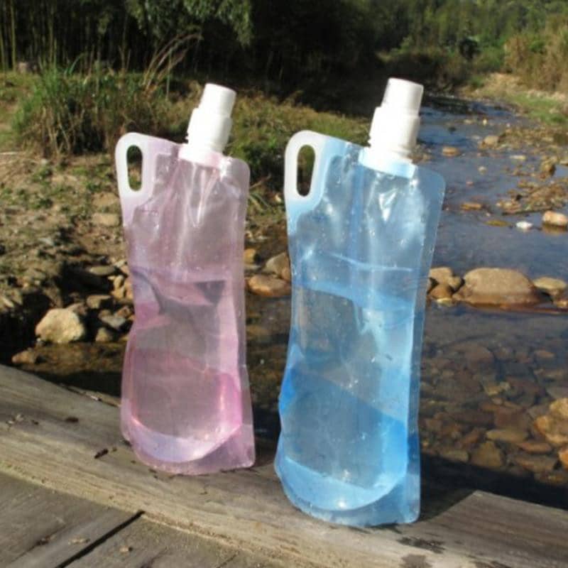 1L Foldable Water Bag Drinking Water Bottle Bag Pouch Outdoor Hiking Camping Water Bag Pouch Bladder Sport Bags #0828 - foodandtravelers