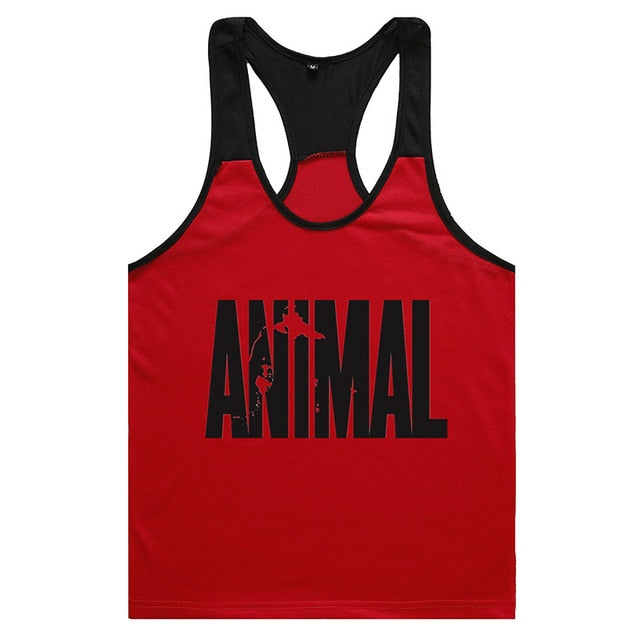 New Printed Animal Letter Gyms 2018 Mens Tank Tops Sleeveless Tanktops Bodybuilding Fitness Men's Gyms Singlets Workout Clothes - foodandtravelers