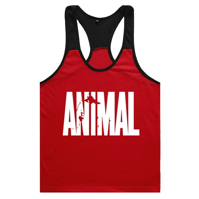 New Printed Animal Letter Gyms 2018 Mens Tank Tops Sleeveless Tanktops Bodybuilding Fitness Men's Gyms Singlets Workout Clothes - foodandtravelers