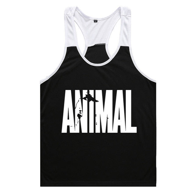 New Printed Animal Letter Gyms 2018 Mens Tank Tops Sleeveless Tanktops Bodybuilding Fitness Men's Gyms Singlets Workout Clothes - foodandtravelers