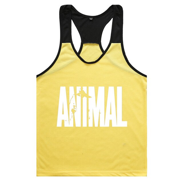 New Printed Animal Letter Gyms 2018 Mens Tank Tops Sleeveless Tanktops Bodybuilding Fitness Men's Gyms Singlets Workout Clothes - foodandtravelers