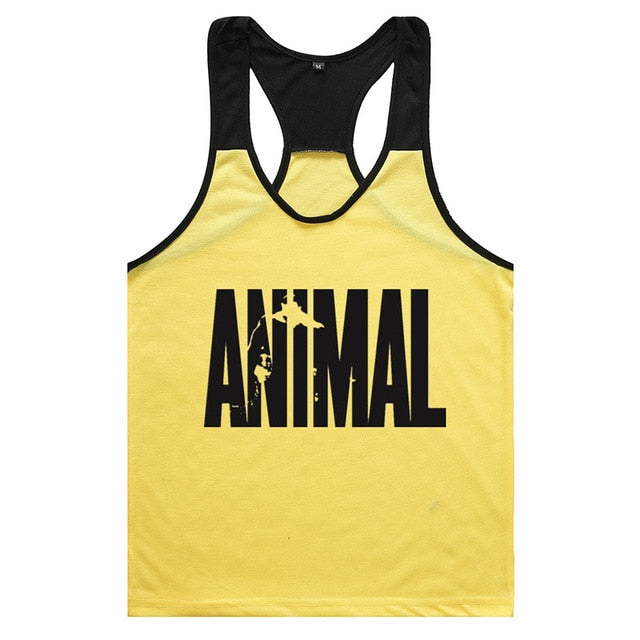 New Printed Animal Letter Gyms 2018 Mens Tank Tops Sleeveless Tanktops Bodybuilding Fitness Men's Gyms Singlets Workout Clothes - foodandtravelers