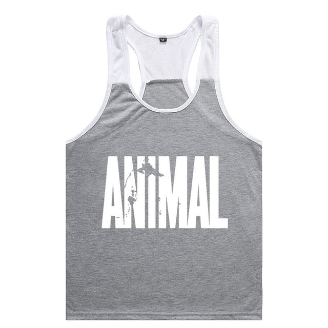 New Printed Animal Letter Gyms 2018 Mens Tank Tops Sleeveless Tanktops Bodybuilding Fitness Men's Gyms Singlets Workout Clothes - foodandtravelers