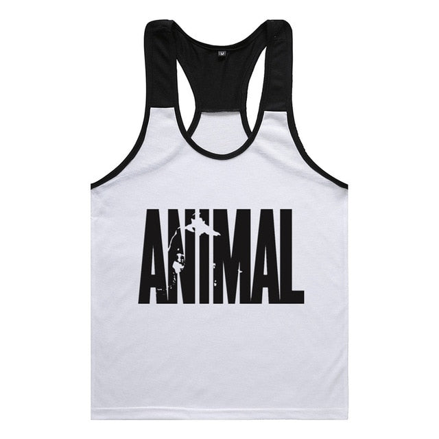 New Printed Animal Letter Gyms 2018 Mens Tank Tops Sleeveless Tanktops Bodybuilding Fitness Men's Gyms Singlets Workout Clothes - foodandtravelers