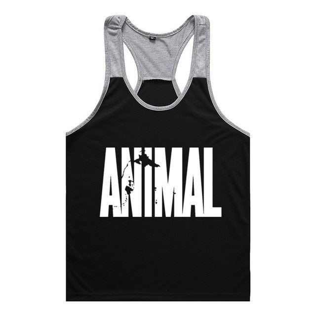 New Printed Animal Letter Gyms 2018 Mens Tank Tops Sleeveless Tanktops Bodybuilding Fitness Men's Gyms Singlets Workout Clothes - foodandtravelers