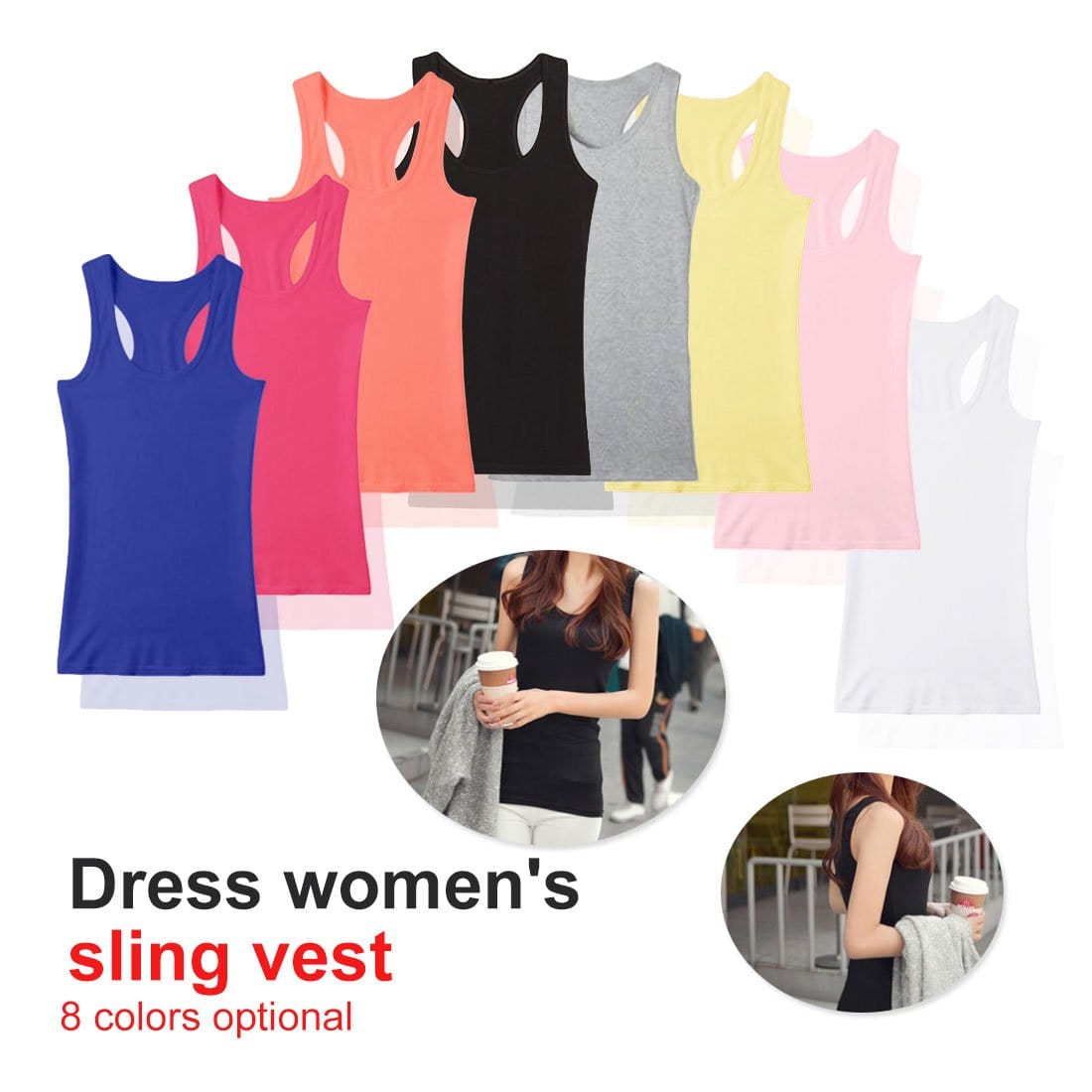 Women Spring Summer Tank Tops Sleeveless Loose Tee Tops Ladies Round Neck Vest Singlets Camisole Cotton Slim Thin Vest