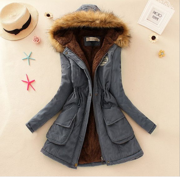 Echoine Faux Fur Coats Women Long Sleeve Hooded Neck Zipper Button Plus Size Casual Female Outwear Warm Down Jacket Thick Parkas - foodandtravelers