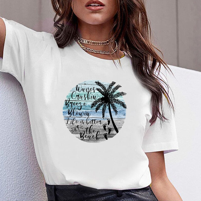 Women Clothes Print No Wander Lost Travel Print Summer Tshirt Printed Women Shirt T Female T-shirt  Top Casual Woman Tee