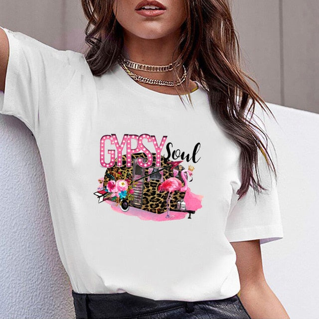 Women Clothes Print No Wander Lost Travel Print Summer Tshirt Printed Women Shirt T Female T-shirt  Top Casual Woman Tee