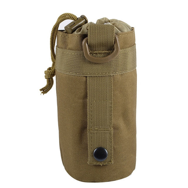 Outdoor Military Molle Pouch Camping Water Bottle Bag Open Top Survival Kettle Holder 600D Polyester Waterproof Travel Kits - foodandtravelers