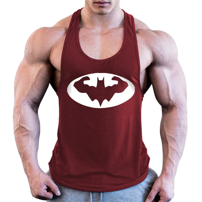 Batman Bodybuilding Stringer Tank Top Mens Fitness Singlets Cotton Sleeveless shirt Workout Sportwear Undershirt gym Clothing - foodandtravelers