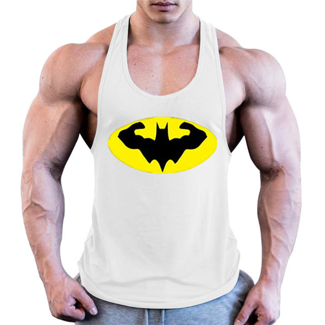 Batman Bodybuilding Stringer Tank Top Mens Fitness Singlets Cotton Sleeveless shirt Workout Sportwear Undershirt gym Clothing - foodandtravelers