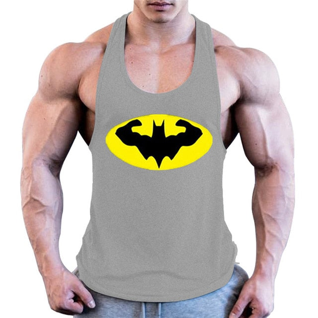 Batman Bodybuilding Stringer Tank Top Mens Fitness Singlets Cotton Sleeveless shirt Workout Sportwear Undershirt gym Clothing - foodandtravelers