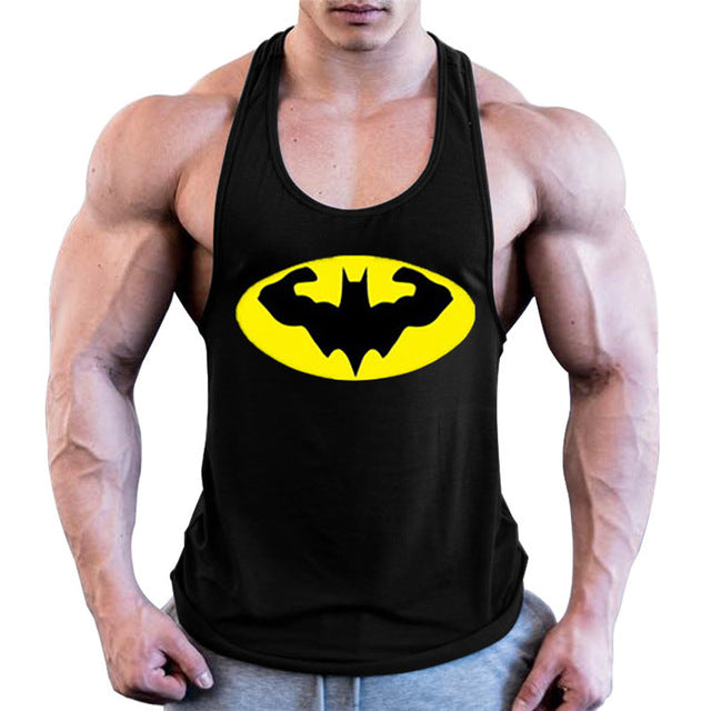 Batman Bodybuilding Stringer Tank Top Mens Fitness Singlets Cotton Sleeveless shirt Workout Sportwear Undershirt gym Clothing - foodandtravelers