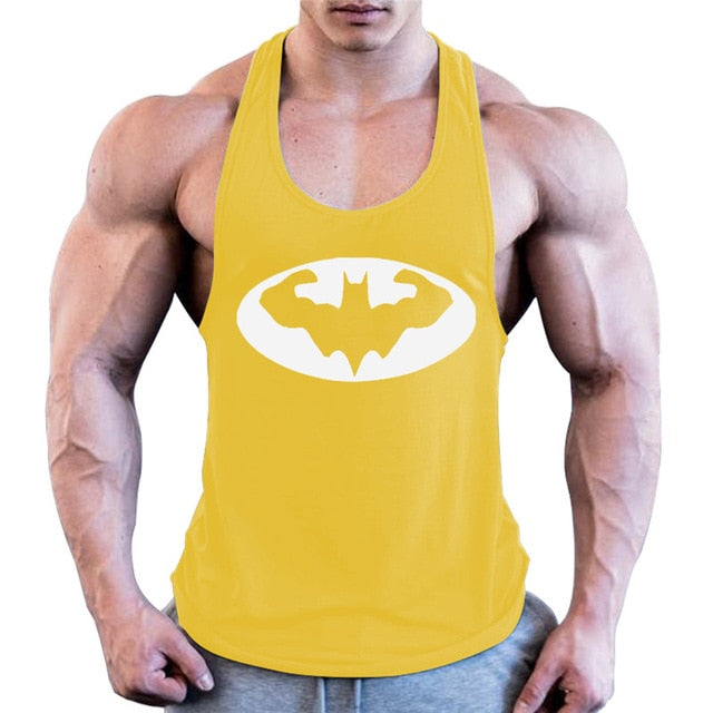 Batman Bodybuilding Stringer Tank Top Mens Fitness Singlets Cotton Sleeveless shirt Workout Sportwear Undershirt gym Clothing - foodandtravelers