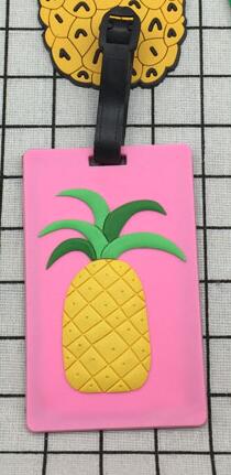 eTya Luggage Tag Silicone Cartoon Cute Fruits Food Beach Style Suitcase Tags Name Address Holder Baggage Boarding Tags Label - foodandtravelers