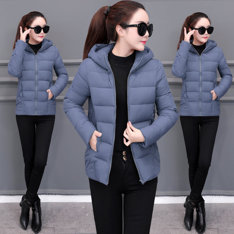 2019 Women New Down cotton Winter Hooded Jacket Coat Warm Loose Short Outerwear Casual Female Bread clothing Cotton Basic Coats - foodandtravelers