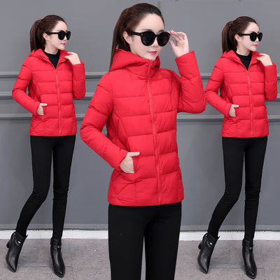 2019 Women New Down cotton Winter Hooded Jacket Coat Warm Loose Short Outerwear Casual Female Bread clothing Cotton Basic Coats - foodandtravelers