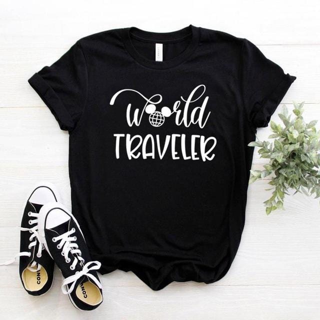 World traveler Print Women tshirt Cotton Hipster Funny t-shirt Gift Lady Yong Girl Top Tee Drop Ship ZY-479