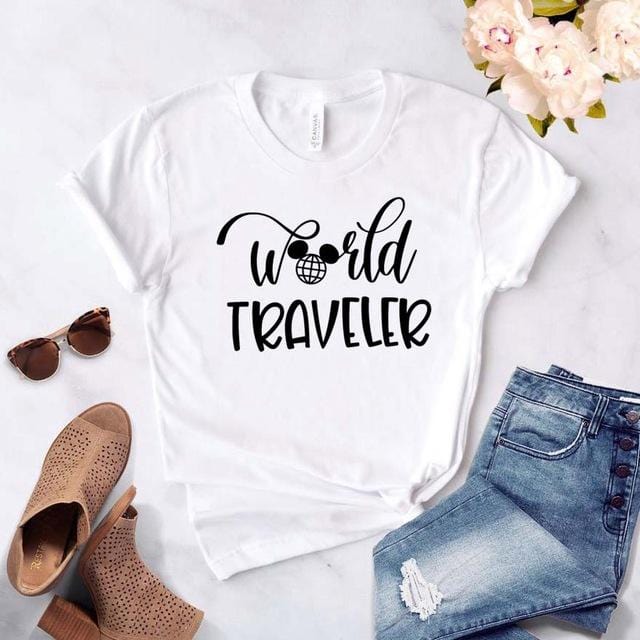 World traveler Print Women tshirt Cotton Hipster Funny t-shirt Gift Lady Yong Girl Top Tee Drop Ship ZY-479