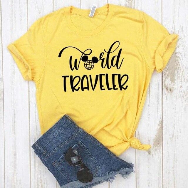 World traveler Print Women tshirt Cotton Hipster Funny t-shirt Gift Lady Yong Girl Top Tee Drop Ship ZY-479