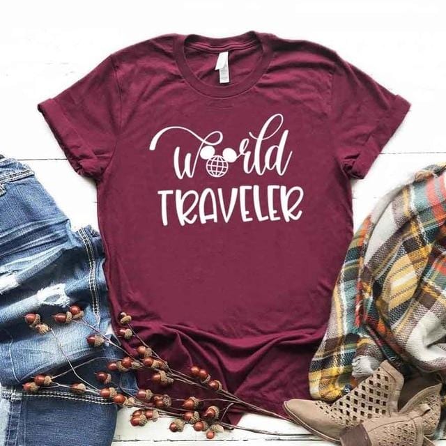 World traveler Print Women tshirt Cotton Hipster Funny t-shirt Gift Lady Yong Girl Top Tee Drop Ship ZY-479