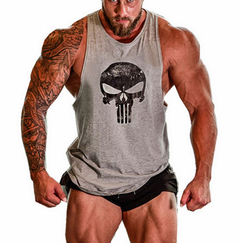 Men Sleeveless Gym Singlet Bodybuilding Fitness Tank Top Vest for Summer AIC88 - foodandtravelers