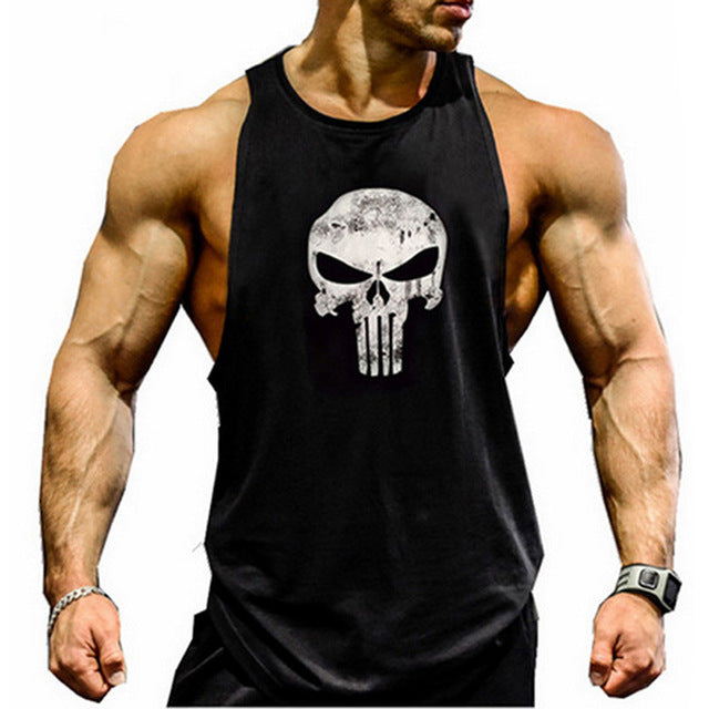 Men Sleeveless Gym Singlet Bodybuilding Fitness Tank Top Vest for Summer AIC88 - foodandtravelers