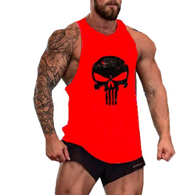 Men Sleeveless Gym Singlet Bodybuilding Fitness Tank Top Vest for Summer AIC88 - foodandtravelers