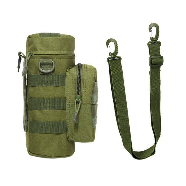 Outdoor Military MOLLE Tactical Zip Water Bottle Kettle Shoulder Sling Strap Holder Bag Pouch for Travel Camping - foodandtravelers