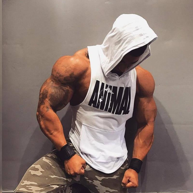 2019 Cotton Tank Top New Gyms Men Casual vest Hooded Sleeveless Shirt Street Workout Fitness Tanktop Hoodie Bodybuilding Clothes - foodandtravelers