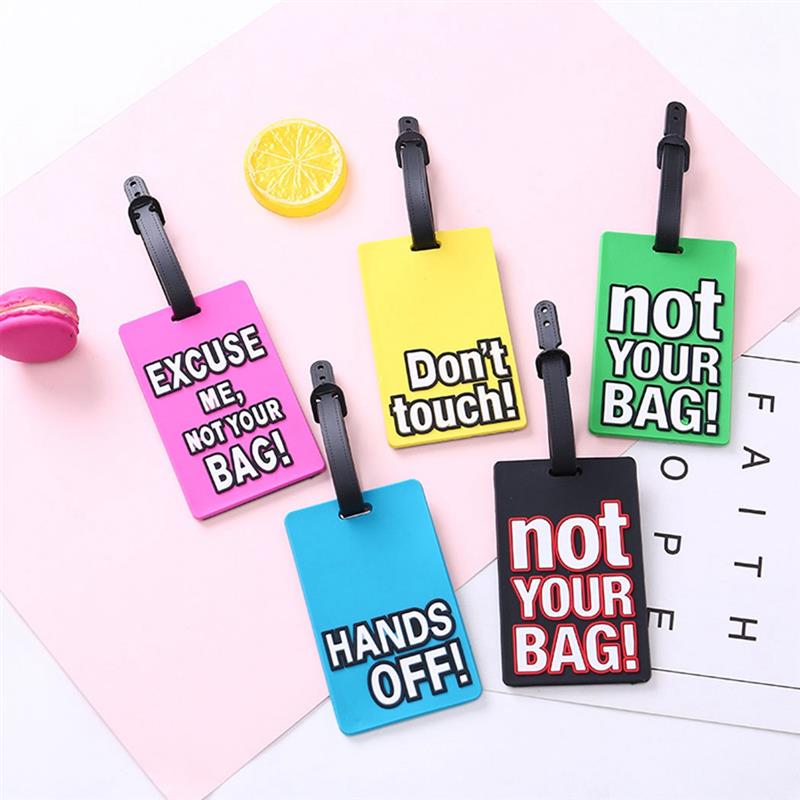 Travel Accessories Creative Baggage Boarding Tags Luggage Tag Letter Cartoon Silica Gel Suitcase ID Addres Holder Portable Label