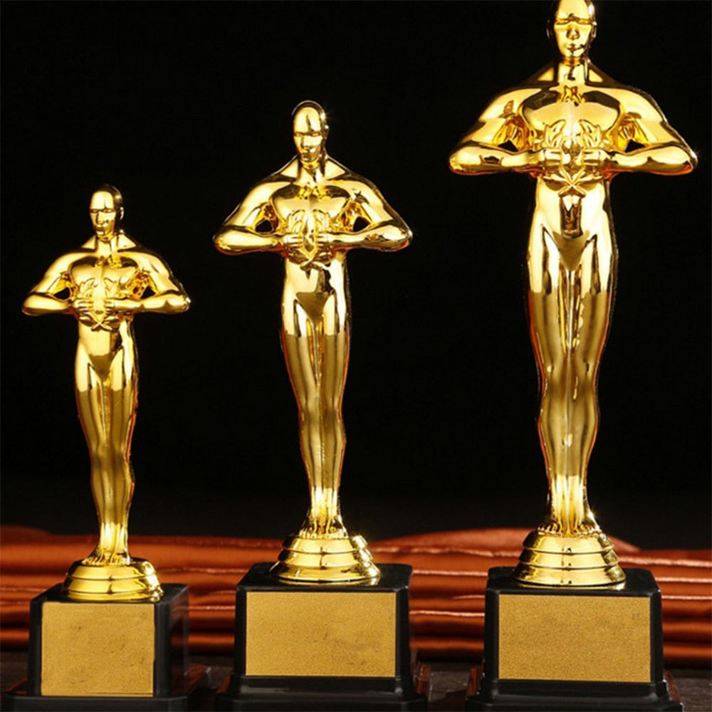 Custom Oscar trophy gold-plated small gold statue team sports competition craft souvenir party celebration gift 19/22/26cm - foodandtravelers