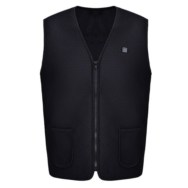 Men Women Electric Heating Vest Jacket Sleeveless Waistcoat USB Thermal Winter Warm Jacket Outerwear Male Heated Vest - foodandtravelers