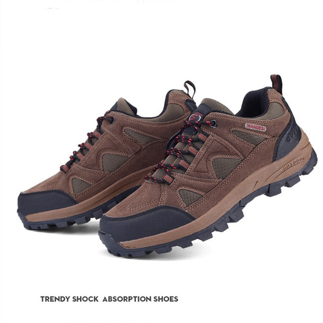 Men Camping Training Outdoor Sport Trail Hiking Shoes Waterproof Mountaineer Walking Anti-Slip Climbing Trip Sneaker - foodandtravelers