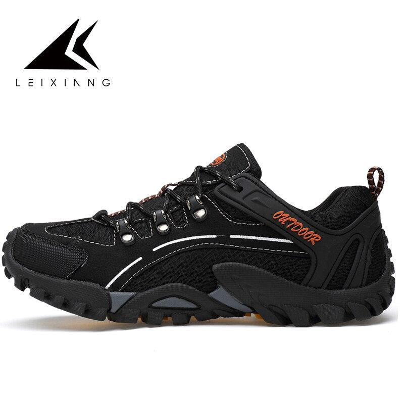 LEIXIANG Men Male Camping Training Outdoor Sport Trail Hiking Shoes Mountain Trekking Walking Climbing Trip Sneakers Size 38-45 - foodandtravelers