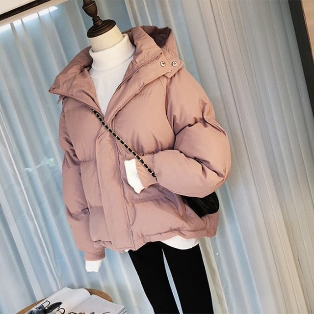 Autumn Winter Jacket Women Parka Loose Warm Thick Down Cotton Coat Female Oversized Hooded Long Sleeve Women Winter Jacket - foodandtravelers