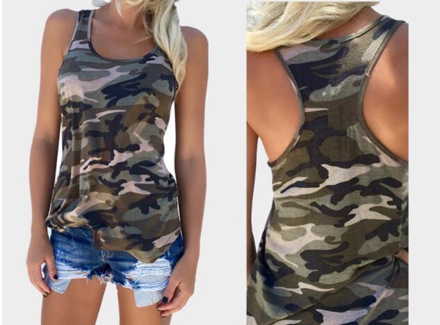 Camouflage T-Shirts Tank Tops 2019 New Summe S-5XL Womens Sleeveless Camo T Shirt Tees Tanktops Brand Clothing - foodandtravelers