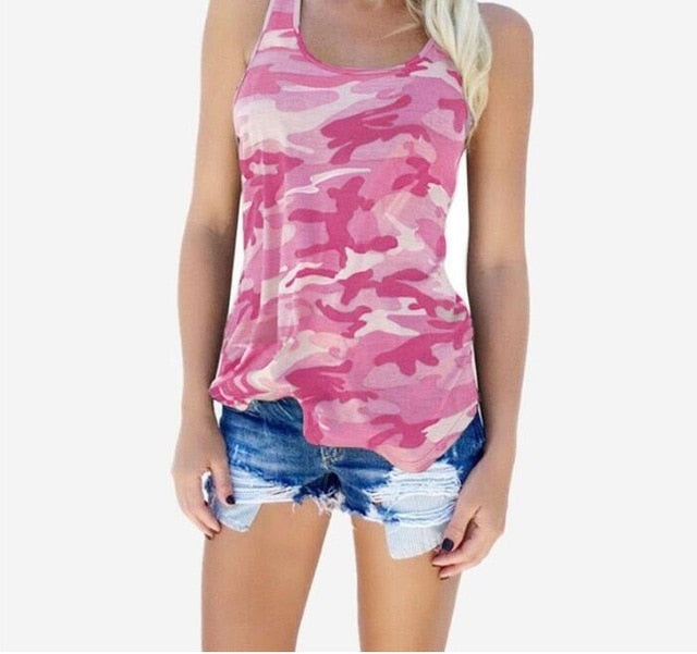 Camouflage T-Shirts Tank Tops 2019 New Summe S-5XL Womens Sleeveless Camo T Shirt Tees Tanktops Brand Clothing - foodandtravelers