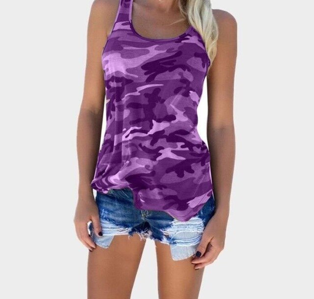 Camouflage T-Shirts Tank Tops 2019 New Summe S-5XL Womens Sleeveless Camo T Shirt Tees Tanktops Brand Clothing - foodandtravelers